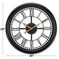 thumbnail image 5 of Brown/Bronze Vintage Style Large Round Roman Numeral Open Face Analog QA Wall Clock by Westclox, 5 of 5
