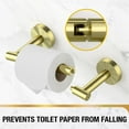 thumbnail image 3 of HITSLAM Toilet Paper Holder Wall Mount,Double Post Pivoting Toilet Paper Roll Holder,Gold Bathroom Toilet Paper Holder for SUS 304 Stainless Steel, 3 of 10