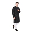 thumbnail image 2 of TRILOKI Mens Embroidered Sequined Kurta Pajama Set Rayon Ethnic Indian Traditional Wear Wedding Designer Ethnic Diwali Puja Kurta Payjama Set, 2 of 6