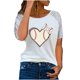 thumbnail image 1 of Blusa con estampado de cuello Rounk informal para mujer con estilo, camiseta de manga corta ahuecada, Tops de verano OAVQHLG3B Store  lin121212, 1 of 4