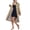 Khaki, variant on Women's Oversized Trench Coat with Plaid Lining,Light-khaki,XL