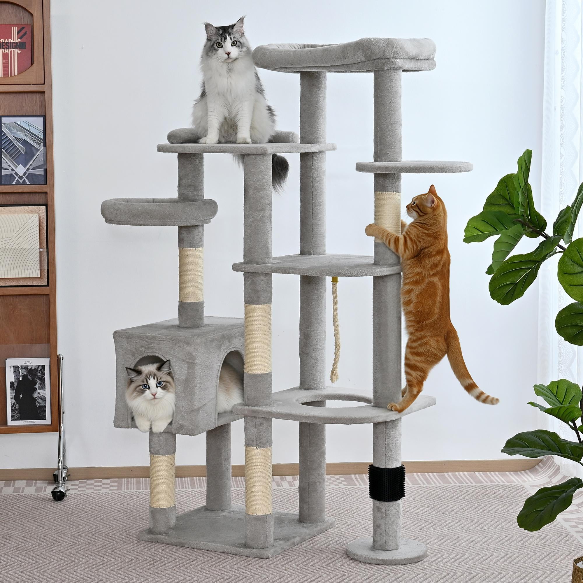 Vibrant Life Heavy Duty 8-Level 61" Cat Tree with Condo, Light Gray