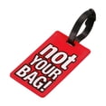 thumbnail image 1 of Equipaje Etiqueta, PVC Identificador Tarjeta Soporte Etiqueta, No Tu Bolsa Patrón Viaje Bolso Etiqueta con Ajustable Correa para Equipaje Maleta, Rojo, 1 of 5