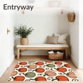 thumbnail image 3 of ODIKA 8'x10' Machine Washable Non-Slip Area Rug, Bountiful Harvest Botanical Countryside Decorative High Traffic Rug with Pad, Orange, 602046, 3 of 8