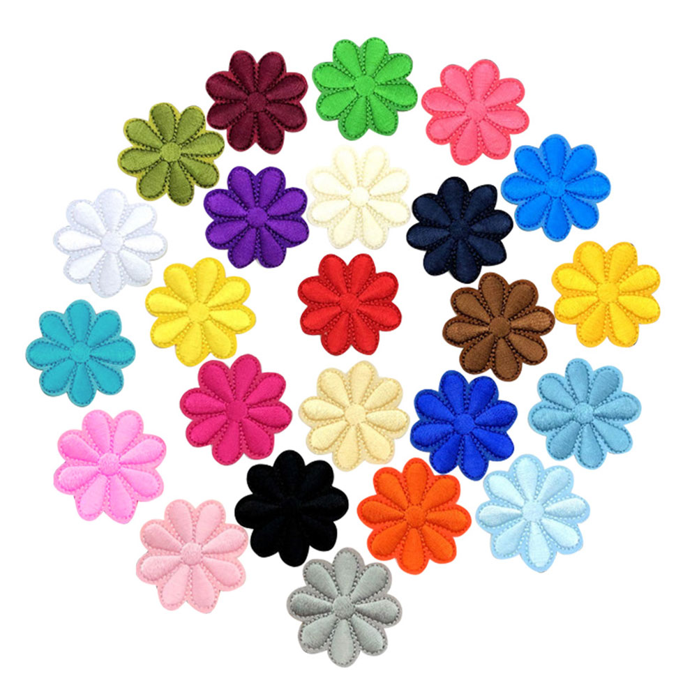 100pcs Assorted Flower Embroidered Sewing Patch Applique Clothes Dress Plant Sewing Flowers Applique DIY Accessory (Random Color) - image 1 of 8