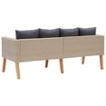 thumbnail image 5 of vidaXL 2-Seater Garden Sofa with Cushions Poly Rattan Beige, 5 of 5