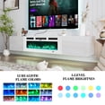 thumbnail image 4 of Sunmthink Floating Fireplace TV Stand for TVs up 80", Wall Mounted Fireplace Entertainment Center with 12 LED Colors, 70" Console Table with Electric Fireplace, White, 4 of 9