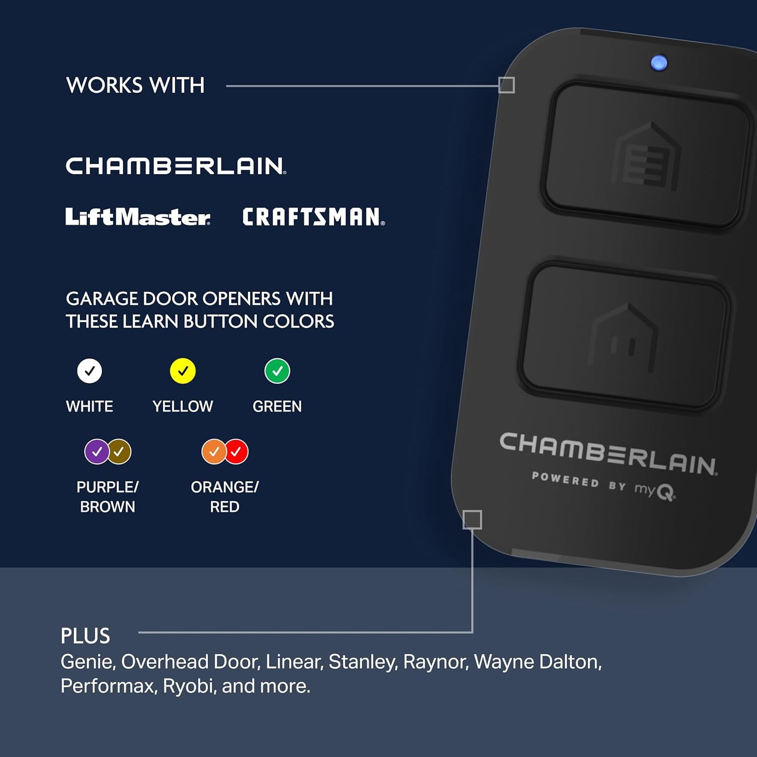 Chamberlain 2 Button Universal Garage Door Remote