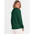 thumbnail image 4 of Women'S V Neck Long Sleeve Sweaters Dressy Casual Business Basic Knit Pullover Top Green 4XL, 4 of 9