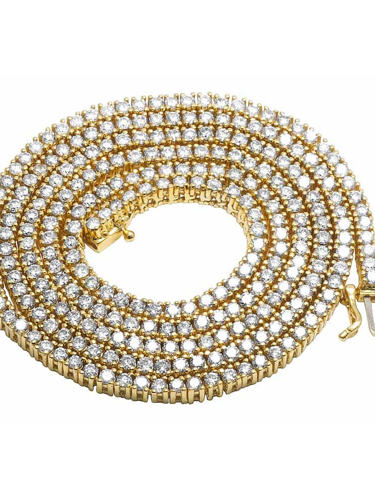 Yellow Gold Prong 1 Row Real Diamond 