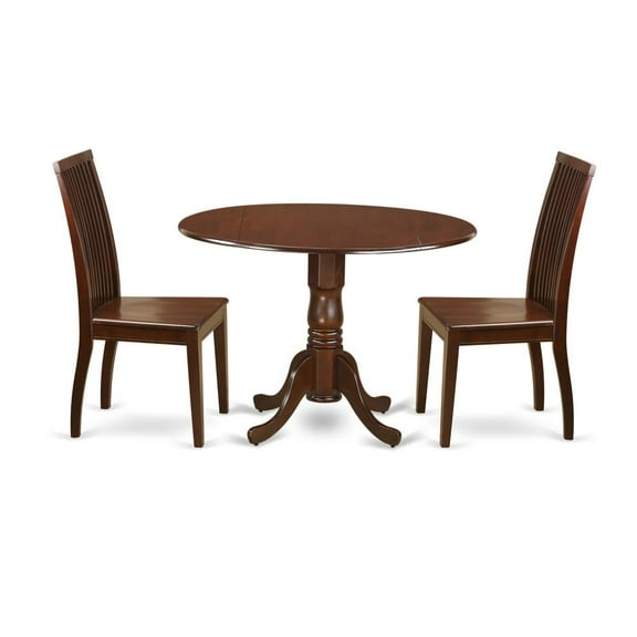 East West Furniture Dining Room Set Mahogany, DLIP3-MAH-W