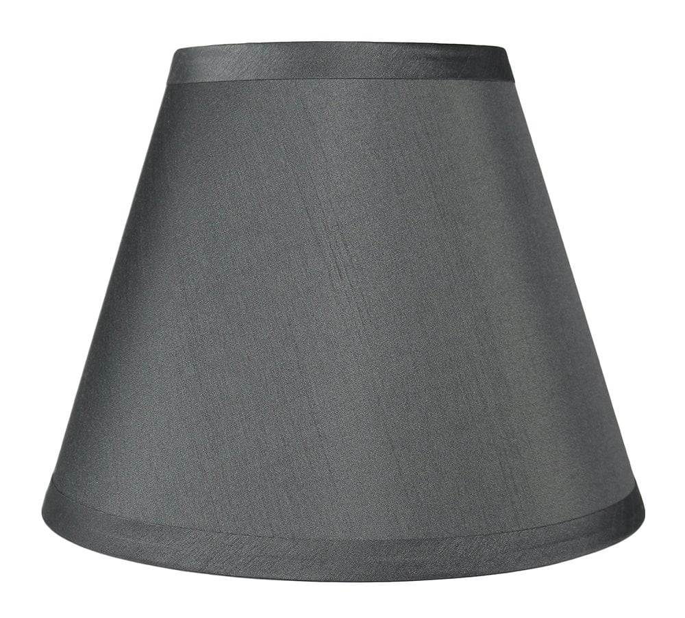Urbanest Hardback Faux Silk Coolie Lamp Shade, 5x9x7", Gray