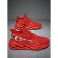 thumbnail image 4 of Men Letter Graphic Breathable Lace-Up Front Running Shoes, Sporty Outdoor Sneakers School Shoes, 4 of 4