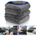 thumbnail image 4 of Applicable to jfqm Car Wash Microfiber Towel Super Absorption Car Cleaning Drying Cloth Hemming Towels Detailing Care Rags (Color : Gray 3pcs), 4 of 7