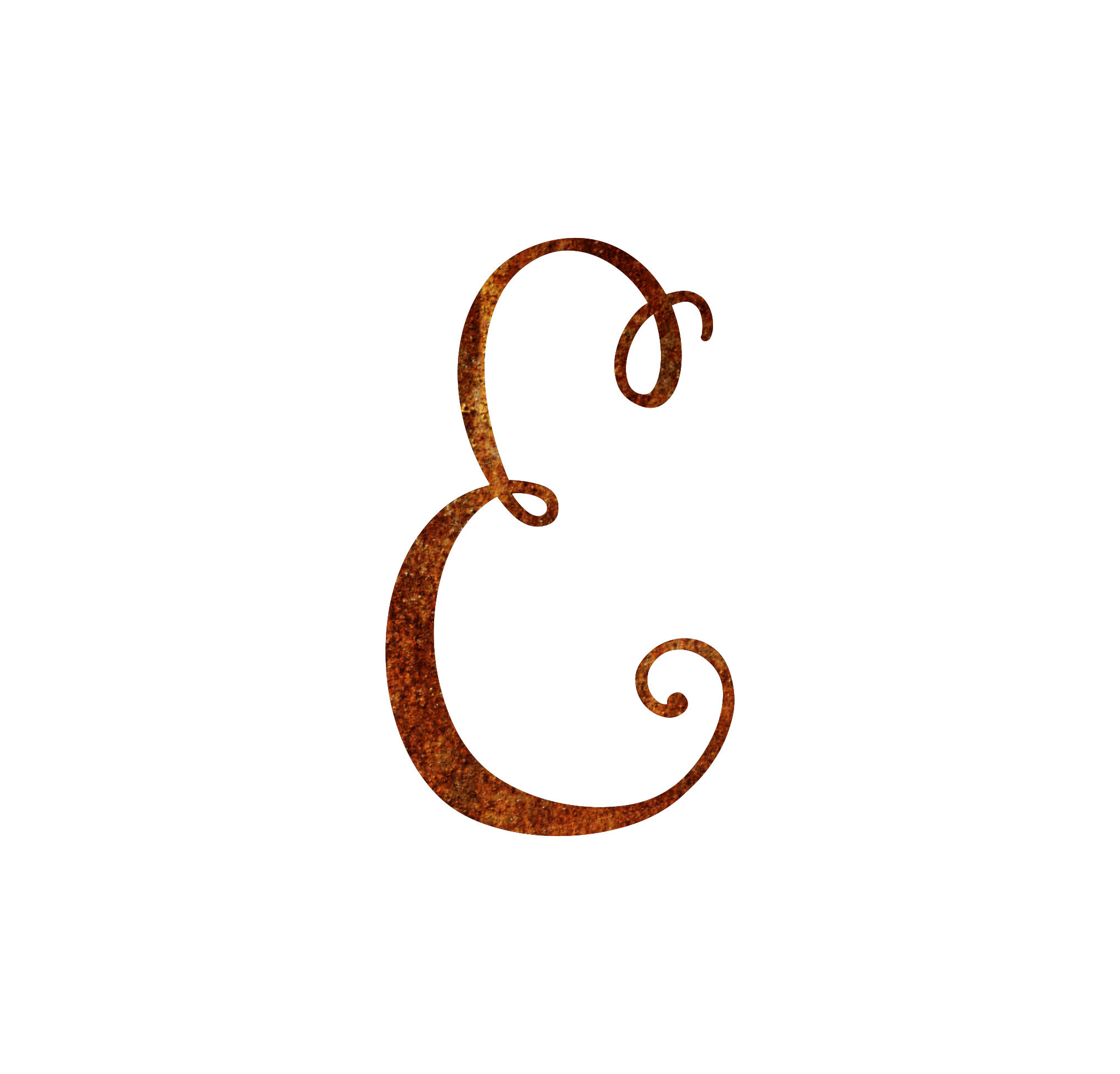 Precision Metal Art Initial Monogram Letter “E” Steel Laser Cut Wall