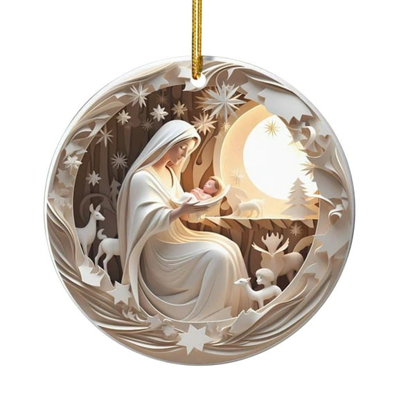 Nativity Scene Ornaments, Christmas Tree Ornaments, Birth of Jesus Hanging Decorations, Devout Holy Religious Gifts, Nativity Scene Christian Gifts