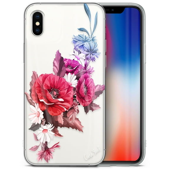 Case Yard iPhone-XS-Max Case Clear Soft & Flexible TPU Ultra Low Profile Slim Fit Thin Shockproof Transparent Bumper Protective Cover Drop Protective Cell Phone Cases (Hawaii Bouquet)
