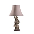 thumbnail image 2 of Benjara 21" Accent Table Lamp- 3 Stacked Elephants- Linen Bell Shade Brown Gray, 2 of 6