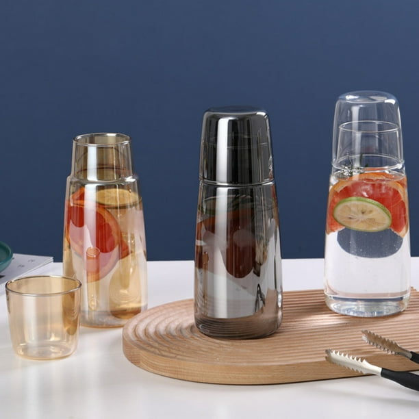 Clear Bedside Water Carafe Set with Tumbler Glass for Bedroom, Bedside
