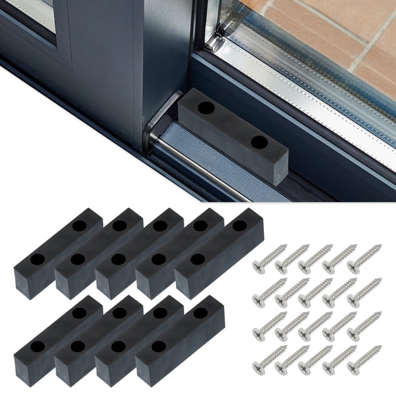 Sliding Window Locks Security Window Stoppers Window Opener Stoppers Double Screw, Black 20 Pcs (0.8")