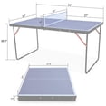 thumbnail image 4 of iRerts Table Tennis Table, 4.5'x2.5' Foldable Ping Pong Table, Indoor Outdoor Table Tennis Table with Net, 2 Table Tennis Paddles, Portable Table Tennis Game for Game Rooms Offices, Blue, 4 of 8