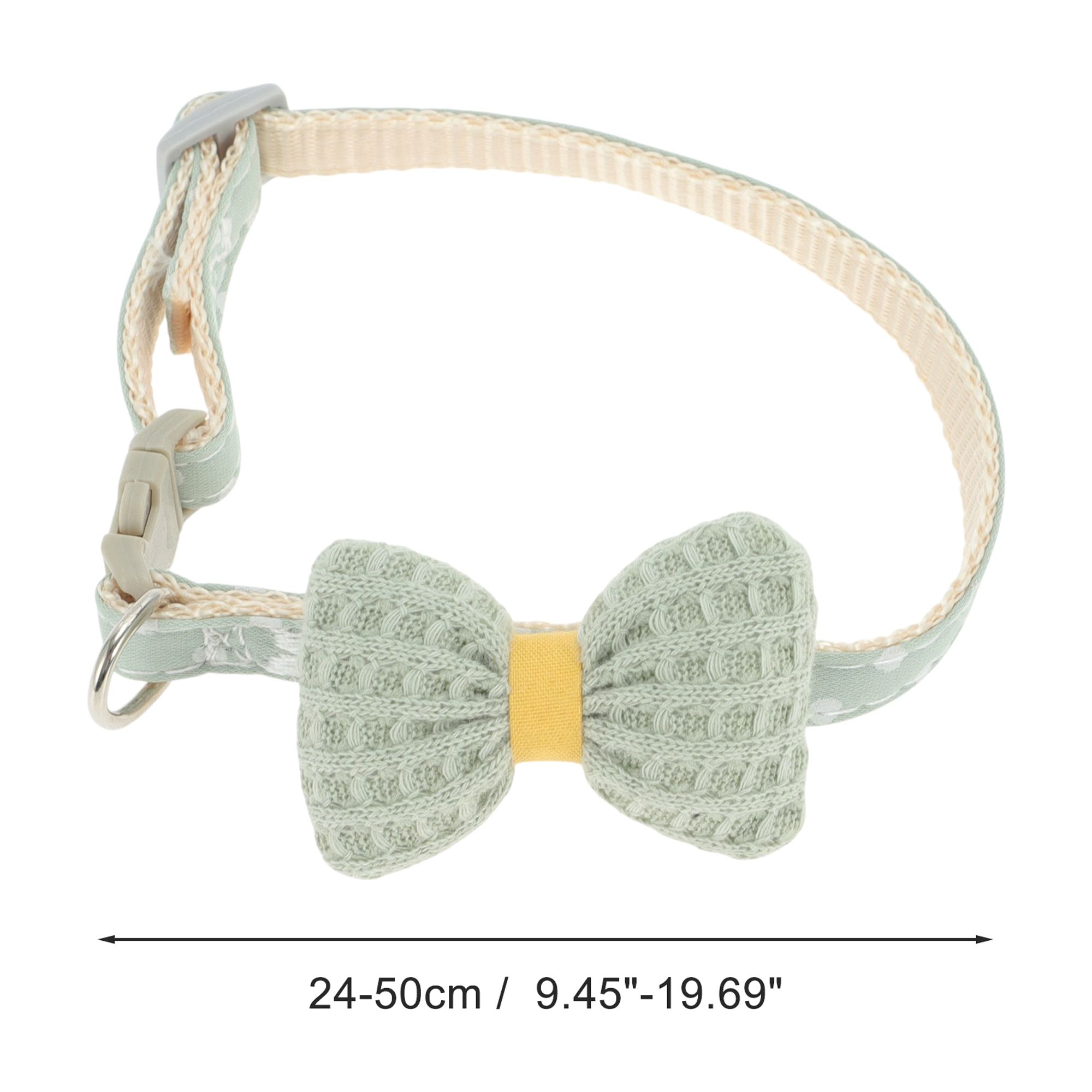 Unique Bargains Durable Light Green Bow Pet Collar for Dogs and Cats 1 Piece
