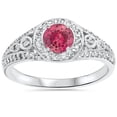 thumbnail image 1 of Vintage 1 1/4ct Diamond & Pink Tourmaline Ring 14K, 1 of 4