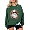 thumbnail image 1 of Chandail en Molleton Imprimé Fantôme pour Femmes Chandail Léger et Chaud Blouses Col Rond Manches Longues Ultra Doux Texturé Tenues de Printemps 2025 Chandail Automne Hiver Vêtements, 1 of 3