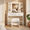 White(With Stool), variant on Homall Makeup Vanity Set with Mirro & 3 Modes Lights, Vanity Desk with Stool & Storage Drawers Shelves, Vanity Table with Power Outlet for Bedroom Dressing Room, White