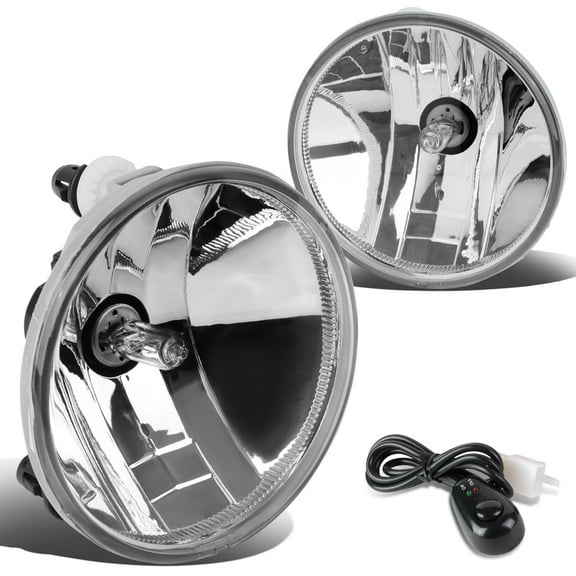 DNA Motoring FL-ZTL-805-CH For 2007 to 2015 Chevy Silverado GMC Sierra 1500 2500 3500 Pair Fog Light Lamp Switch Escalade Tahoe Yukon Clear 08 09 10 11 12 13 14