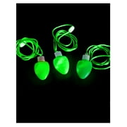 Green Flashing Light-up Blinking Christmas Bulb Pendant LED Costume Necklace