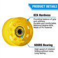 thumbnail image 3 of ckepdyeh Patines de ruedas de 8 piezas de 32 x 58 mm 82A con rodamientos, para uso en interiores o exteriores, con llave para quitar las ruedas, color amarillo, 3 of 6