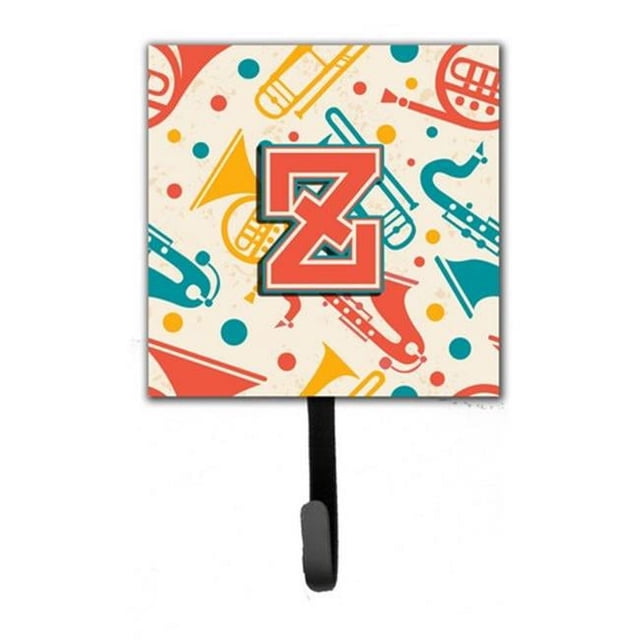 Carolines Treasures CJ2001-ZSH4 Lettre Z Rétro Bleu Sarcelle Orange Instruments de Musique Initiale Laisse & Porte-Clés