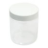 Unique Bargains 250mL 60mm Dia Wide Mouth Clear Cylinder Body White Cap Plastic Widemouth Jar