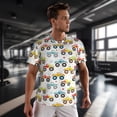 thumbnail image 3 of Wukai Cartoon Monster Trucks Print Men's Short-Sleeved Mesh T-Shirt,Quick-Dry Short Sleeve Workout T-Shirt-X-Large, 3 of 8