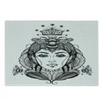 thumbnail image 1 of Queen Cutting Board, Queen Bee Portrait Female Fantasy Folklore Art, Decorative Tempered Glass Cutting and Serving Board, Small Size, Dark Brown and White, by Ambesonne, 1 of 1