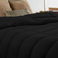 thumbnail image 3 of 5 Piece Luxury Long Box Pattern Comforter By D.N.G. BEDDINGS Set Premium Super Soft, All Season, 800 Thread Count, 100% Egyptian Cotton, Oversized Super King Size Black Color, 3 of 5