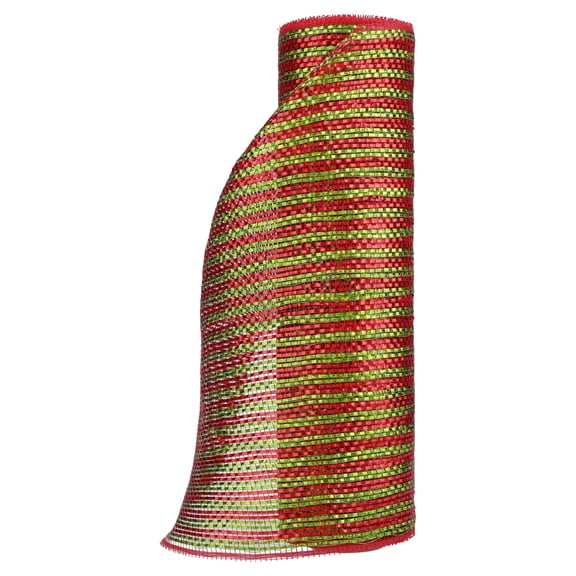 Red and Green Mesh Christmas Ribbon, 10.5" x 15', by Holiday Time