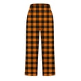 thumbnail image 5 of Hvogkswy Cotton Pants for Women Fashion Plaid Print Loose Casual Pants High Waist Straight Leg Ankle-Length Pants with Pockets, 5 of 5
