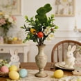 thumbnail image 5 of Flocked Easter Branch Decoration with Bunny and Eggs Artificial Green Leaves Spring Table Centerpiece Party Home Decor, 11.22in, 5 of 6