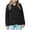 Black, variant on Girls Sherpa Fleece Jacket Kids Lightweight Button Down V Neck Coat Fall Winter Warm Outerwear with Pockets