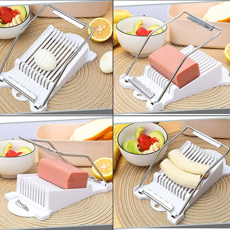 Cheese Luncheon Meat Slicer Stainless Steel Wires Cuts 10 Slices