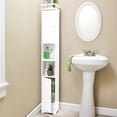 thumbnail image 2 of Slim Bathroom Storage Cabinet - Space Saving Organizer - White, 2 of 11