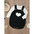 thumbnail image 6 of Infant Baby Knitting Romper Heart Print Sleeveless Romper Overall Sweater for Boys Girls, 6 of 9