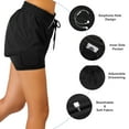 thumbnail image 5 of Hiauspor Athletic Running Shorts for Women Quick Dry with Pocket Gym Yoga Workout Black S, 5 of 7