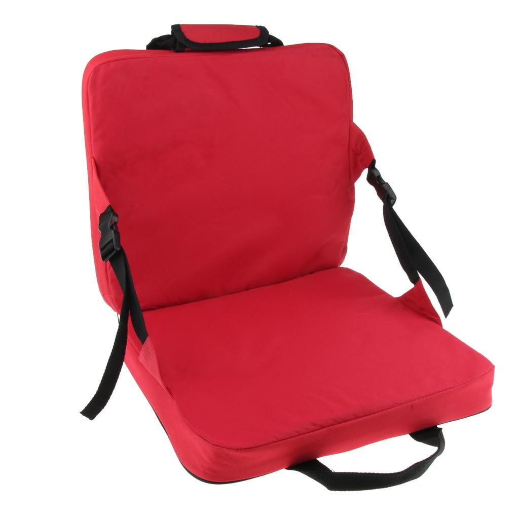 Padded Stadium Seat Portable Chair Red Bleacher Cushion Folding Bench Camping 