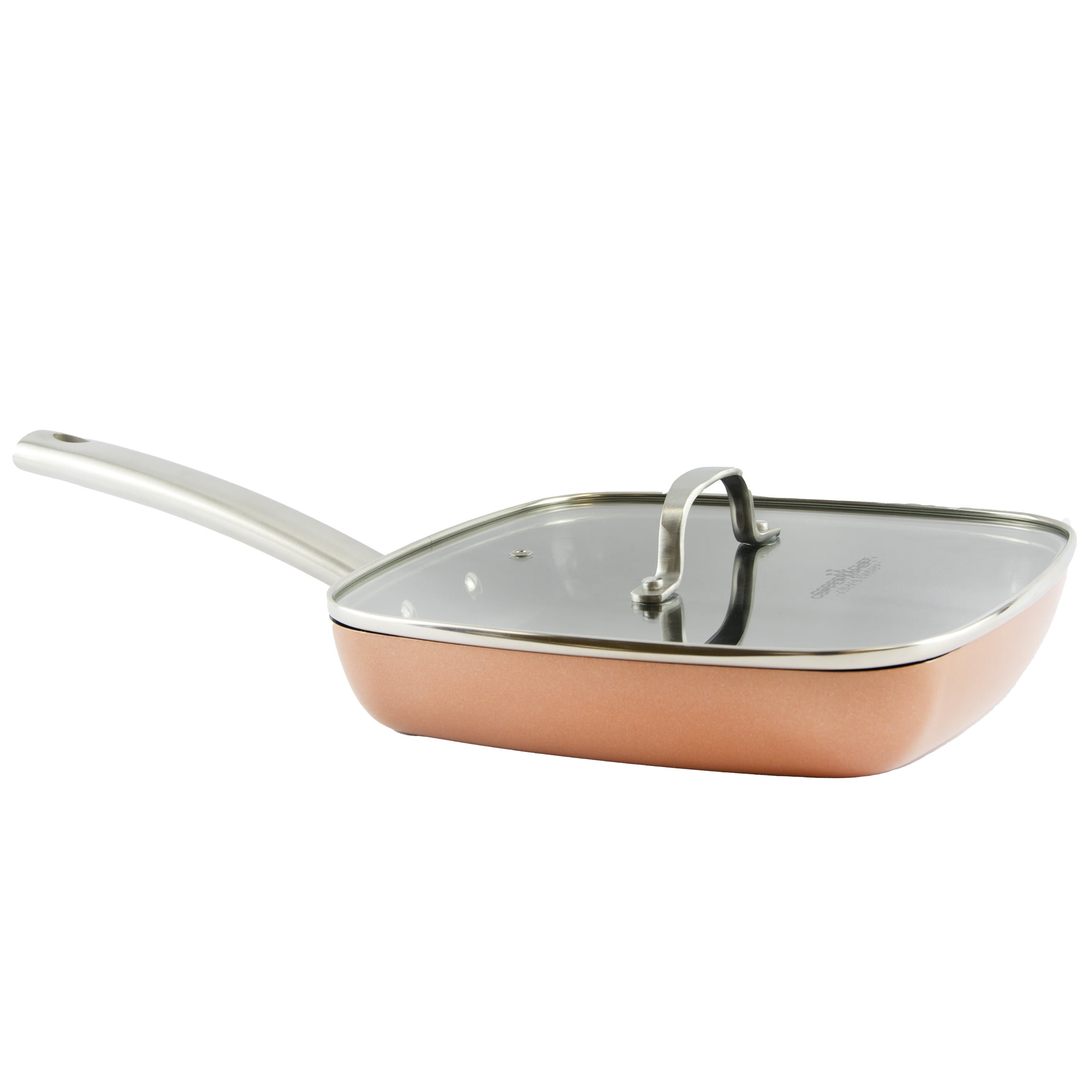 Copper Chef 9.5 S2 Square Frying Pan With Vented Glass Lid and Roaster