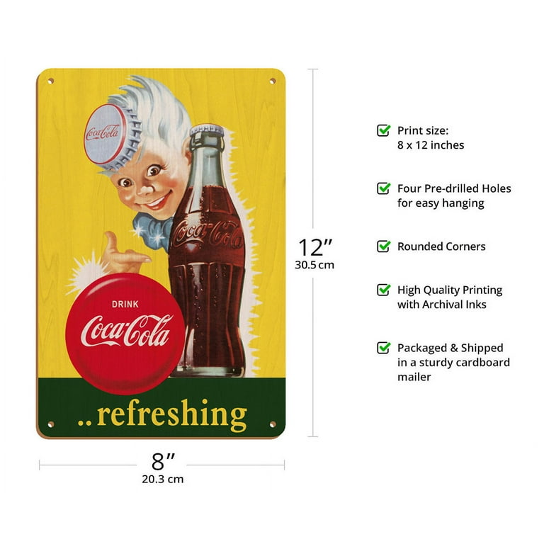 Drink Coca Cola - Refreshing - Vintage Advertising Poster c.1950s