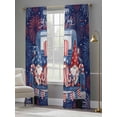 thumbnail image 4 of Independence Day Sheer Curtains 2 Panels Set Watercolor Blue Truck Cute Gnome Firework Sheer Window Curtains Light Filtering Rod Pocket Voile Drapes for Bedroom Living Room 52"X96", 4 of 9