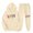 Beige, variant on USSUMA Tracksuit for Women Womans Hoodie Long Sleeved Pullover Sweatpant Outfits Pocket Drawstring Print Tracksuit Elastic Waist Comfortable Jogger Sets Oversized Sport Fall Suit